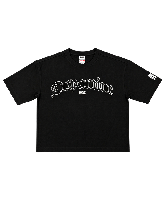 DOPAMINE PLAYERA WOD BLACK OVER BOXY
