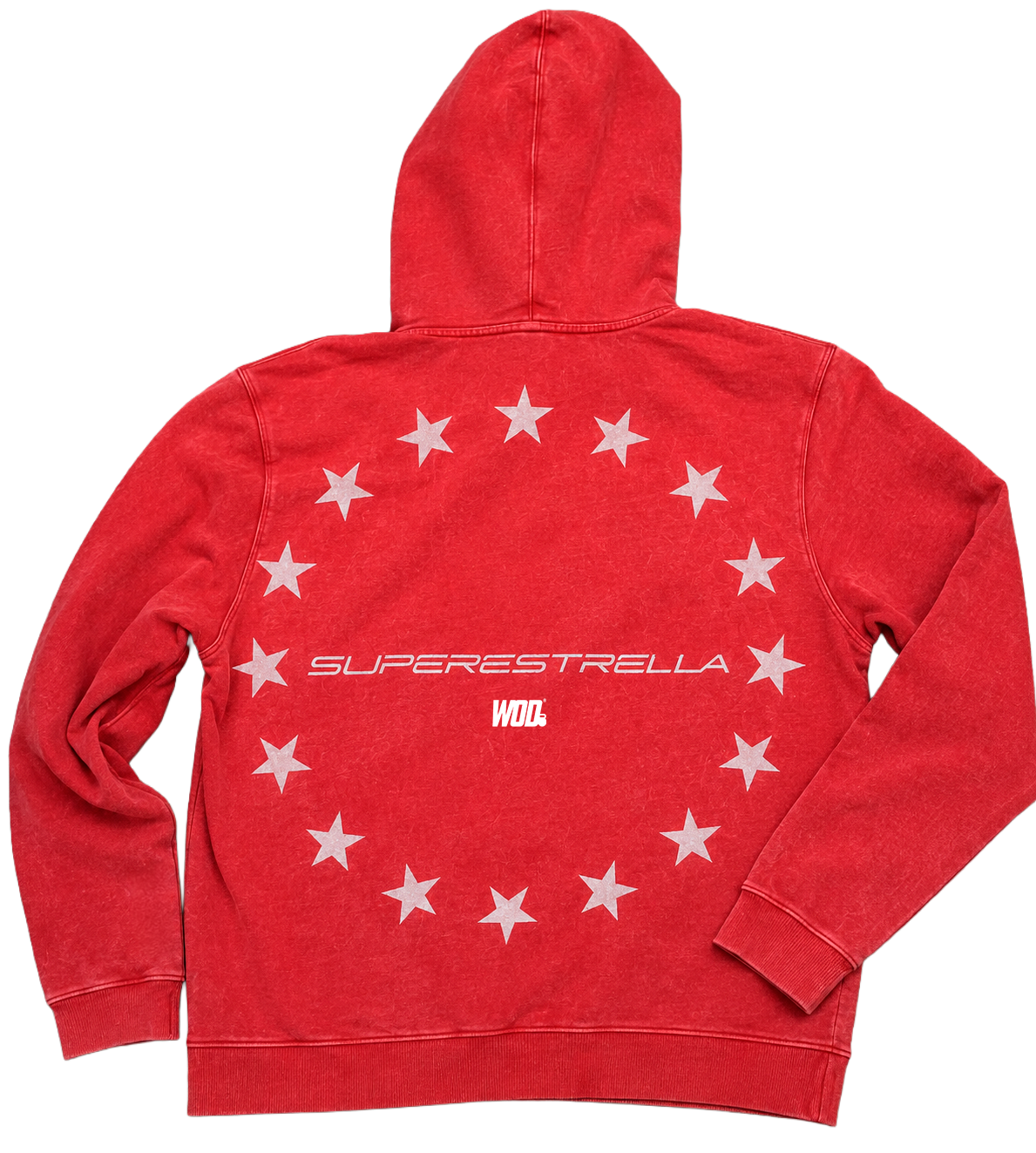 SUPER ESTRELLA Hoodie Mineral Wash Red