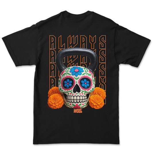 Playera Oversize Always Ready – Candy Skull - Black espalda