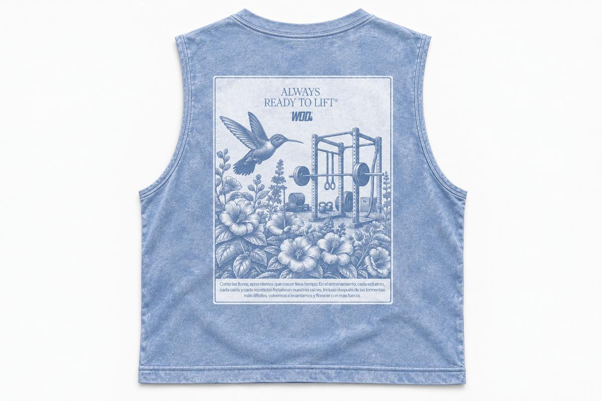 Playera Tank Crop Mujer COLIBRI ALWAYS SKY BLUE