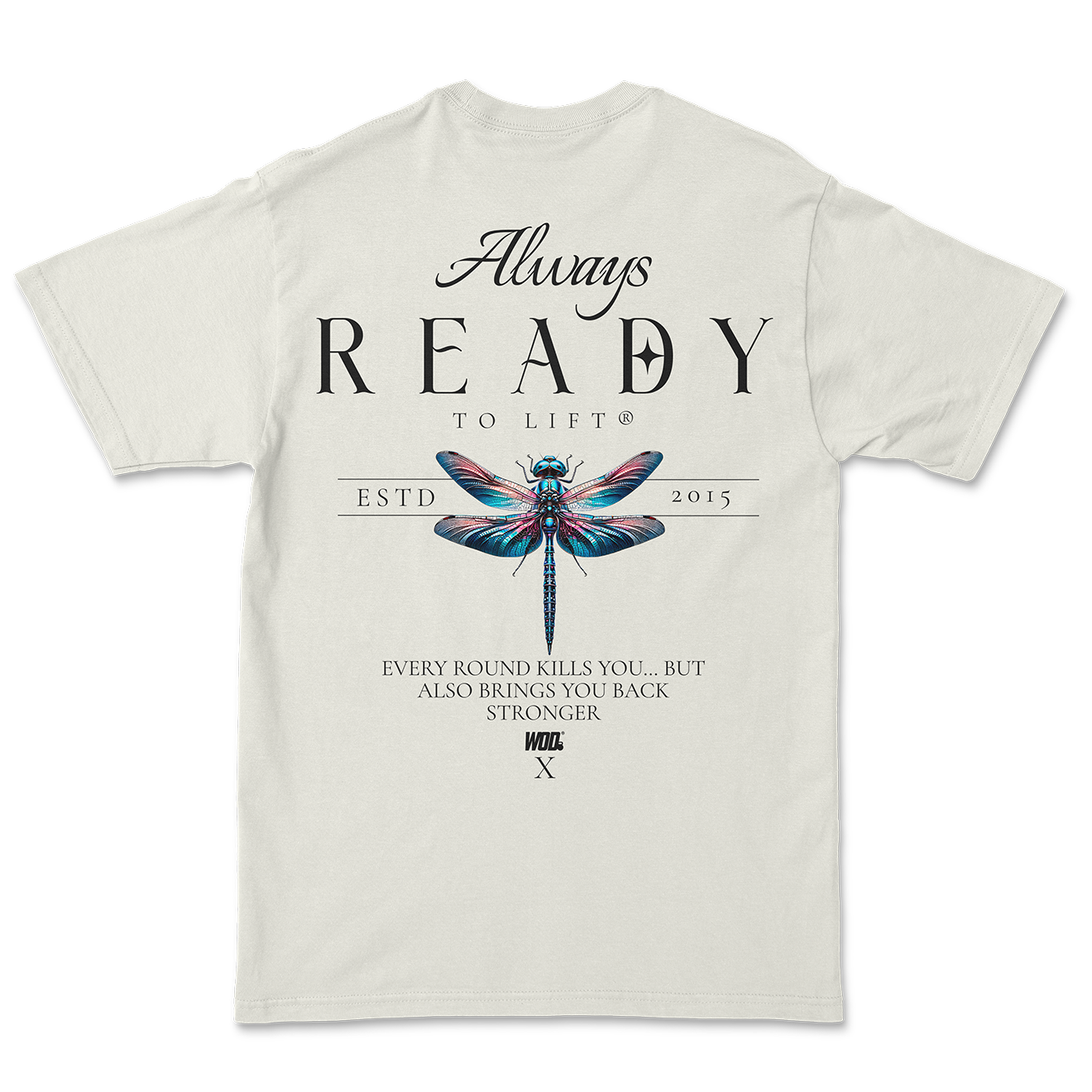 Playera Oversize Always Ready – Dragonfly Edition - Snow espalda