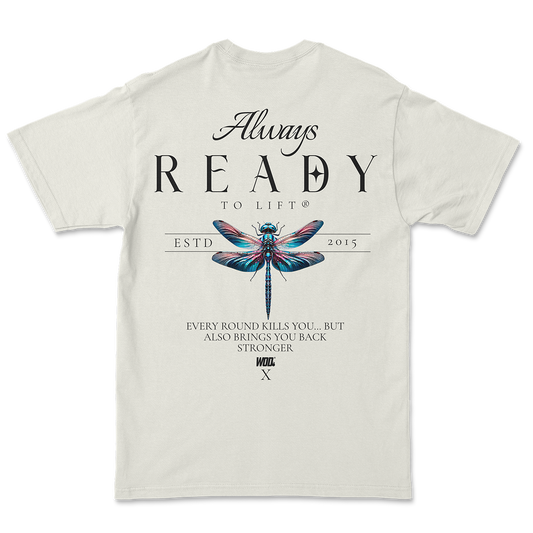 Playera Oversize Always Ready – Dragonfly Edition - Snow espalda