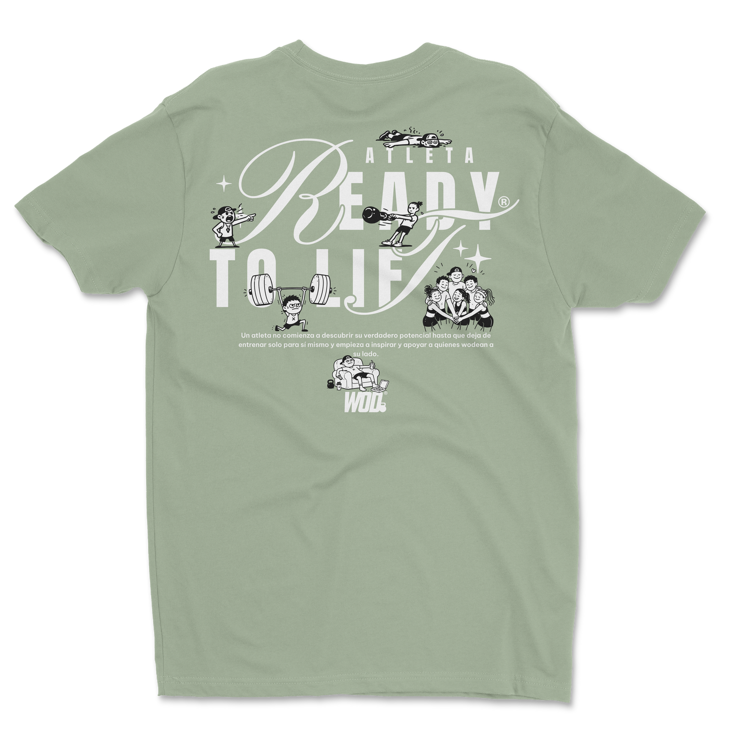 ALWAYS GANG Playera WOD Aqua Gray Básica
