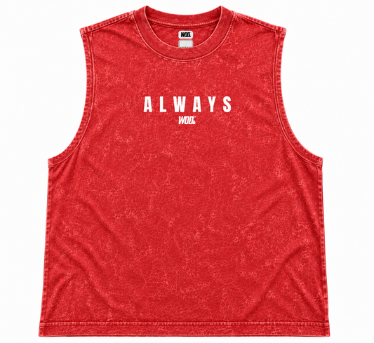 Playera Tank Crop Mujer ALWAYS Gang Mineral Wash Roja