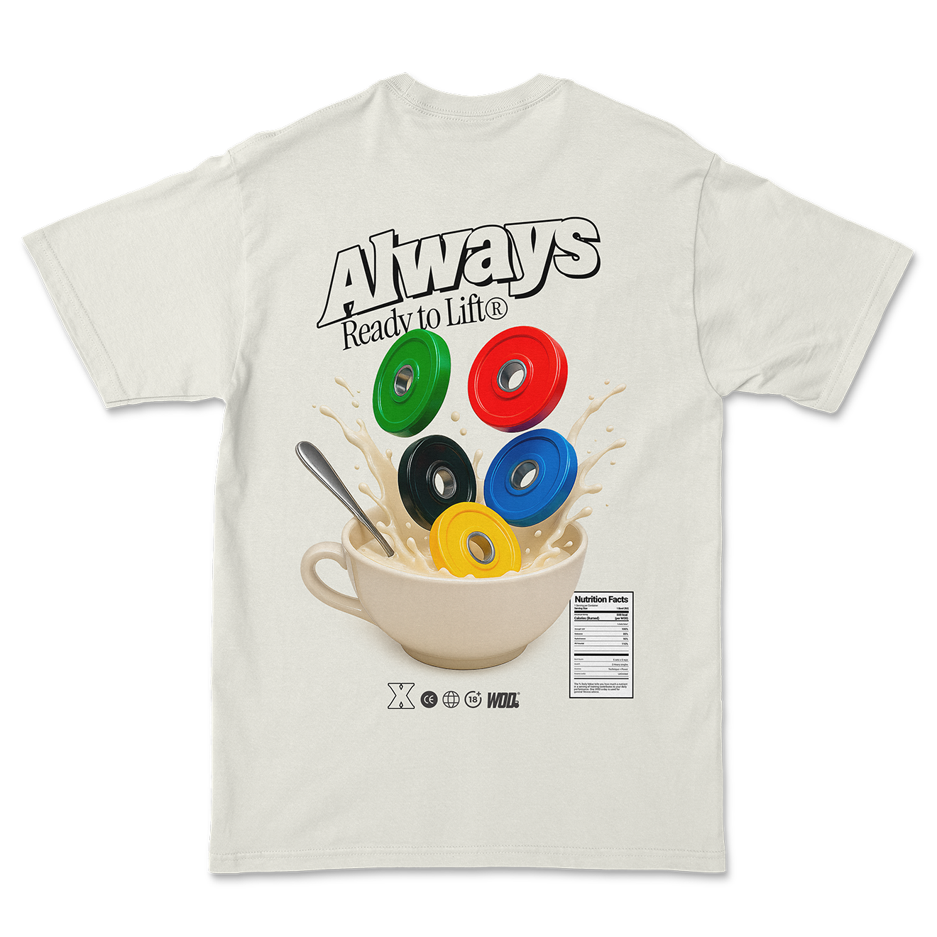 Playera Oversize Always Ready – Cereal Edition - Snow espalda