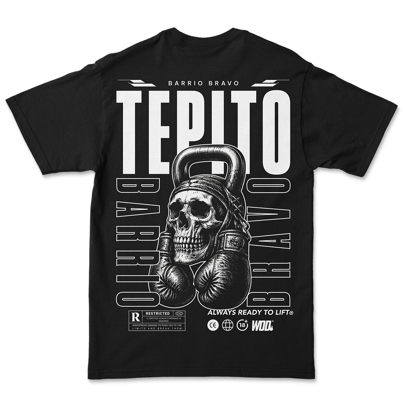 Playera WOD Oversize Tepito Negra