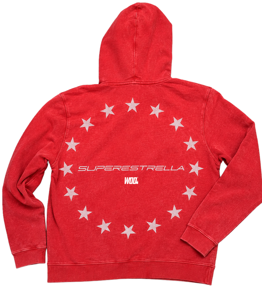 SUPER ESTRELLA Hoodie Mineral Wash Red
